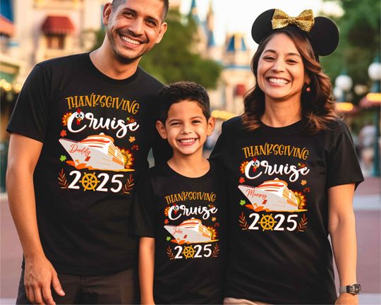 Discover Personalized Thanksgiving Cruise 2025 Shirt, Family Thanksgiving Trip Tee, Cruising Together Sweatshirt, Family Thanksgiving Cruise Shirt