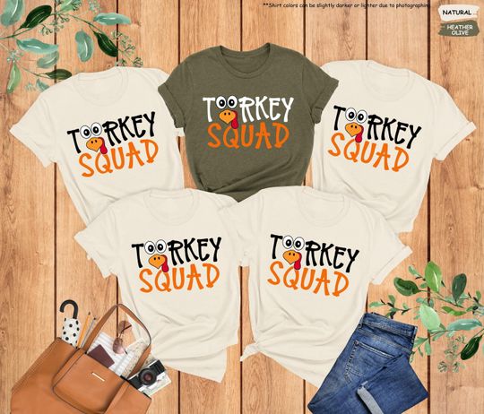 Discover Turkey Squad Shirt, Thanksgiving Family Matching Shirt, Funny Turkey Face Shirt, Group Thanksgiving Shirt, Thanksgiving Dinner Shirt