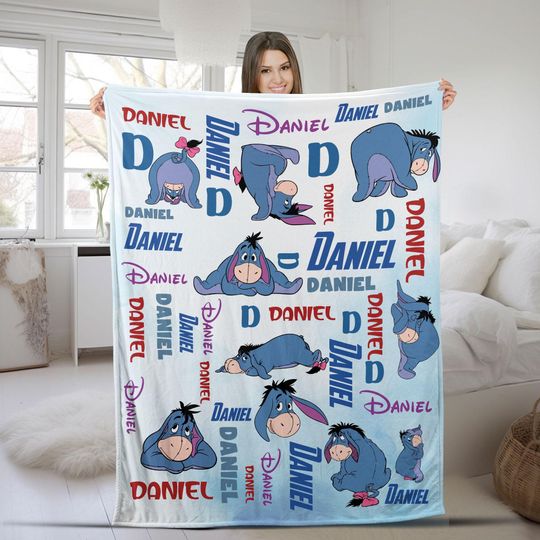 Discover Personalized Winnie The Pooh Blanket/Eeyore Pooh Bear Blanket/Winnie The Pooh And Friends Blanket/Eeyore Blanket OGYJ01