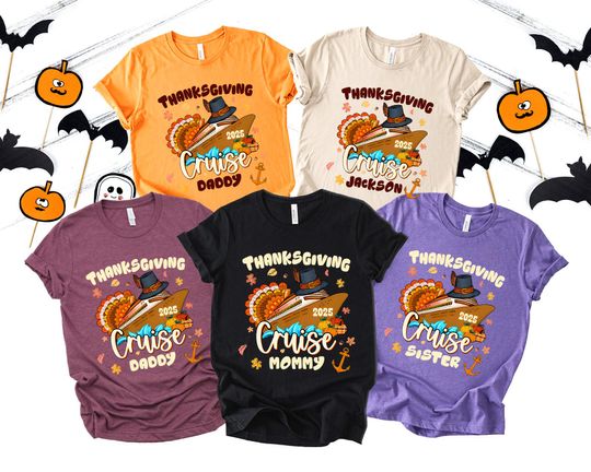 Discover Thanksgiving Cruise 2025 Shirt: Matching Family Vacation Tees, Custom Name Here