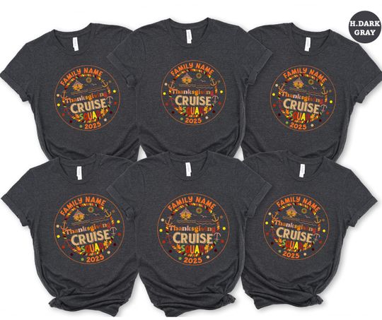 Family Thanksgiving Cruise Shirt 2025, Custom Personalized Matching Cruise Tee, Autumn Vacation Matching Outfit