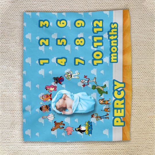 Discover Toy Story Milestone Blanket, Baby Boy Milestone Blanket, Baby Shower Gift, Baby Boy Gift, Newborn Gift, Personalized Baby Blanket AXHT02