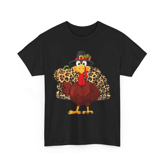 Discover Leopard Turkey Thanksgiving Tee: Funny Autumn Fall Season Shirt