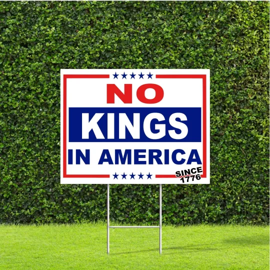 Discover No Kings In America Protest Yard Sign with Stake Peaceful Protest