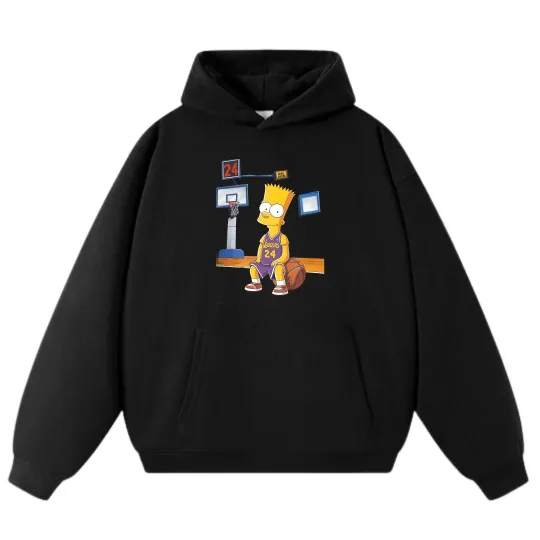 The Simpsons Basketball-Themed Hoodie,Unisex Trendy Street- Style Loose Pullover