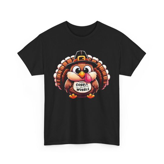 Discover Gobble Til You Wobble Turkey Tee: Funny Thanksgiving Kids Shirt
