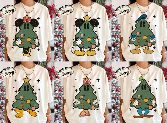 Discover Vintage Mickey & Friends Christmas Tree Shirt, Disney Christmas Family Matching Tee, Very Merry Holiday Outfit, Retro Disney Xmas Sweatshirt