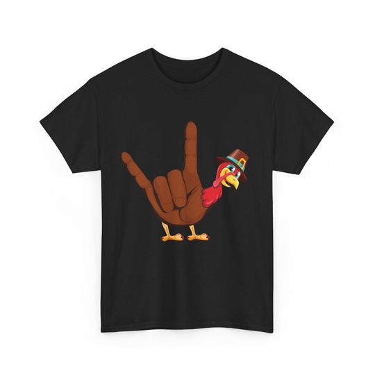 Discover ASL I Love You Turkey T-Shirt: Funny Thanksgiving Unisex Tee