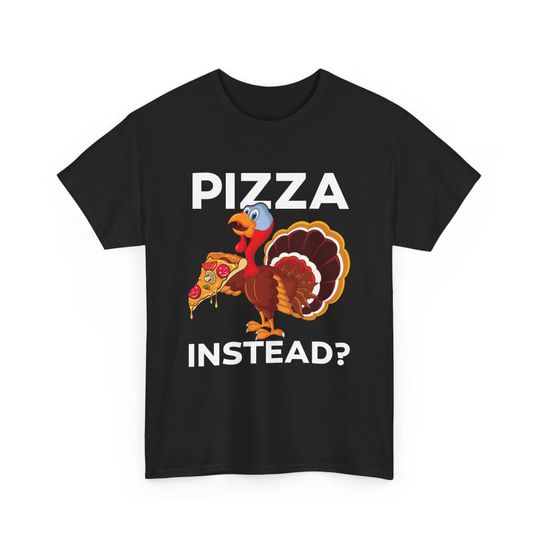Discover Funny Thanksgiving Pizza Turkey T-Shirt: Unisex Cotton Holiday Tee