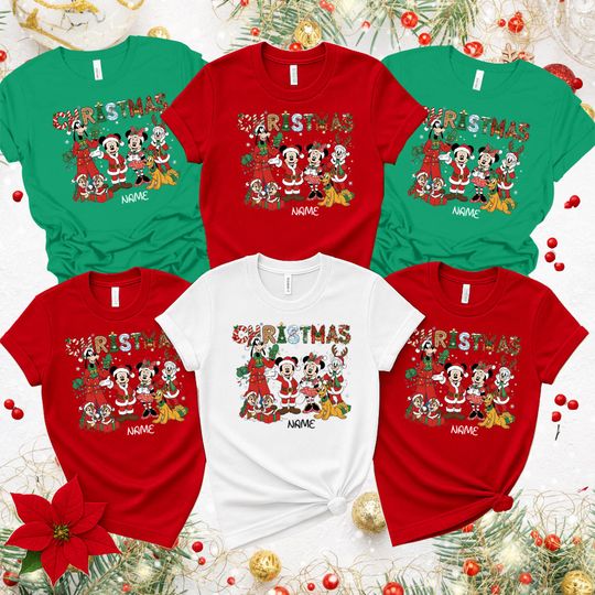 Discover Custom Disney Christmas Trip Shirt, Disney Christmas Group Shirt, Custom Disney Christmas Family Shirt, Disney Christmas 2025 Shirt