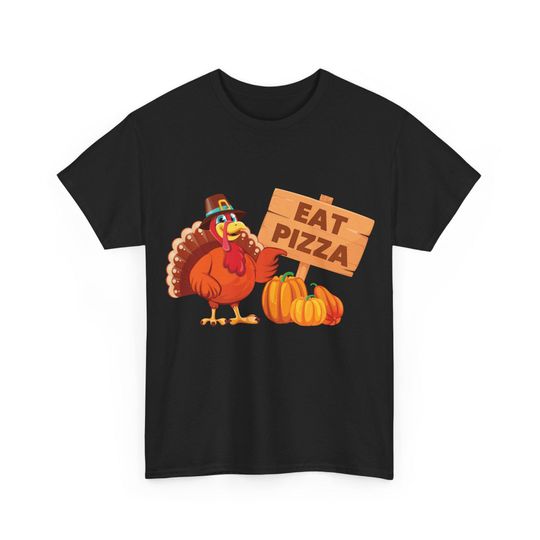 Discover Funny Turkey Pizza Thanksgiving Tee: Unisex Vegan Fall Apparel