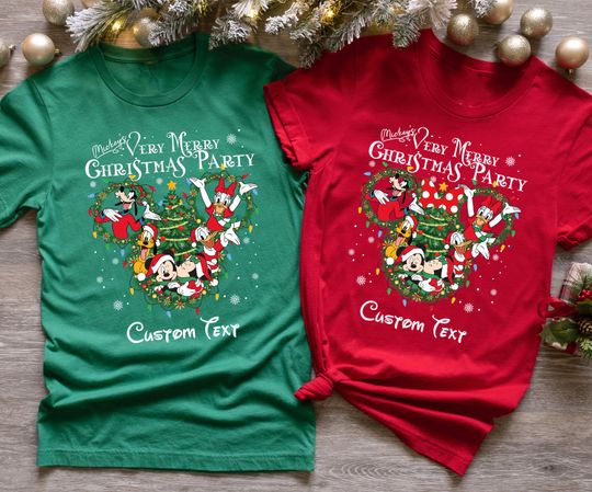 Discover Mickey & Friends Merry Christmas Party Shirt, Disney Xmas Sweatshirt, Mickeys Very Merry Xmas Party Tee, Disneyland Xmas Family Holiday Tee