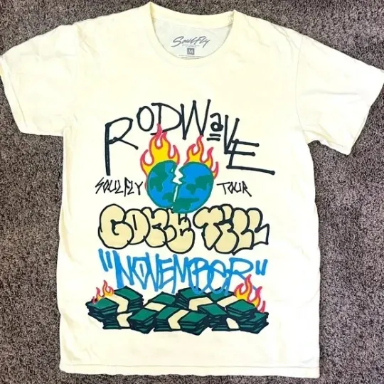 Discover Rod Wave Soulfly Tour Gone Till November T-Shirt NEW Small Concert Rap