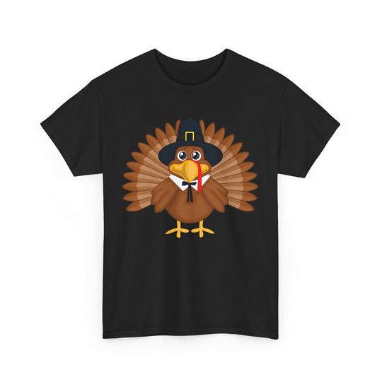 Discover Turkey Pilgrim Cute Thanksgiving Turkey Tee, Fall Apparel, Thanksgiving Shirt, Unisex Cotton T-Shirt, Holiday Gift, Casual Wear
