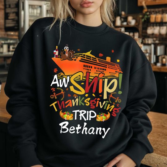 Discover Aw Ship Thanksgiving Cruise Sweatshirt, Turkey Cruising 2025