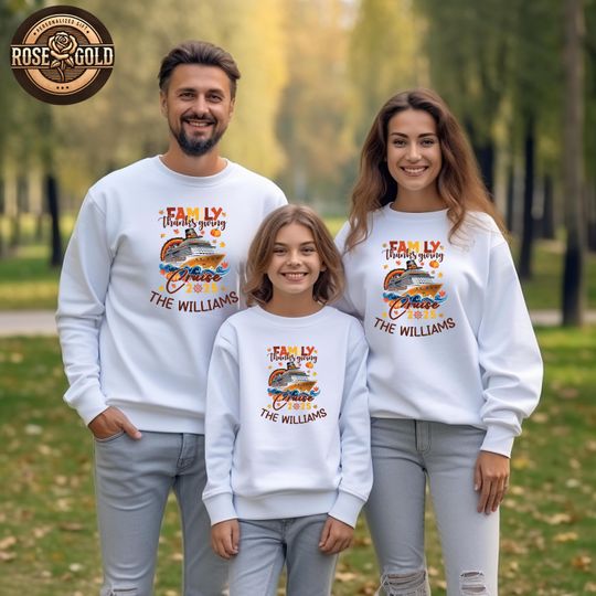 Discover Personalized Thanksgiving Cruise 2025 Sweatshirt, Custom Family Cruise Shirts, Family Matching Sweatshirts, Holiday Vacation Gift
