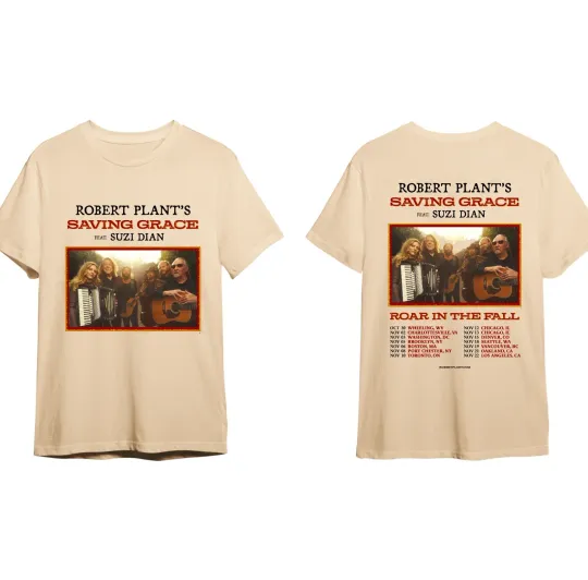 Robert Plant and Suzi Dian Tour Date 2025 Double Sided T-Shirt