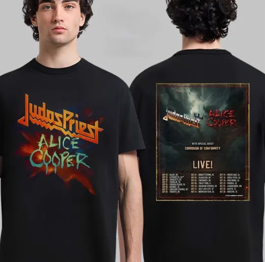 Judas Priest & Alice Cooper Tour 2025 Double Sided T-Shirt North America