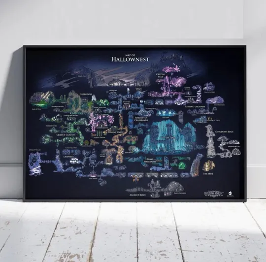 Hollow Knight Map Poster - Premium Matte Vertical Poster for Home & Living