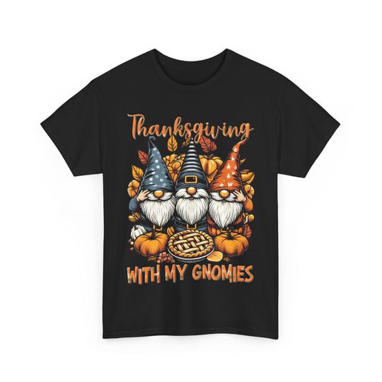 Discover Fall Gnome Thanksgiving T-Shirt: Unisex Cotton Tee