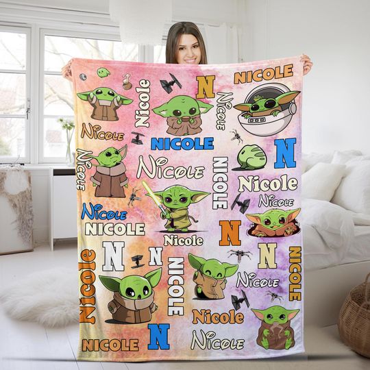Discover Personalized Baby Yoda Grogu Blanket/Baby Yoda Starwars Fleece Blanket/The Mandalorian Baby Yoda Birthday Gifts Baby Yoda Christmas OGYY24