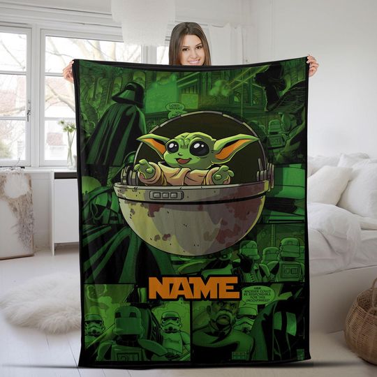 Discover Personalized Baby Yoda Grogu Blanket/Baby Yoda Starwars Fleece Blanket/The Mandalorian Baby Yoda Birthday Gifts Baby Yoda Christmas OGY210