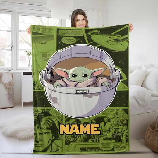 Discover Personalized Baby Yoda Grogu Blanket/Baby Yoda Starwars Fleece Blanket/The Mandalorian Baby Yoda Birthday Gifts Baby Yoda Christmas OGYY25