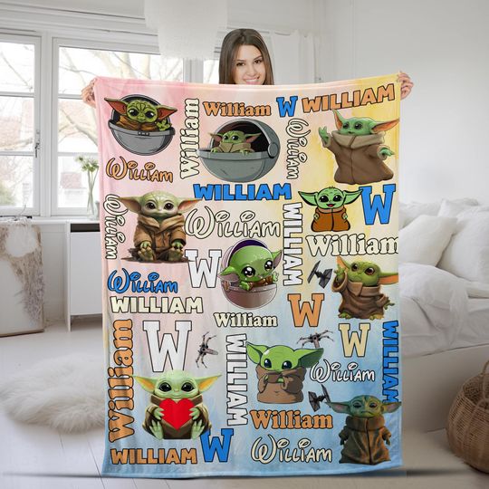 Discover Personalized Baby Yoda Grogu Blanket/Baby Yoda Starwars Fleece Blanket/The Mandalorian Baby Yoda Birthday Gifts Baby Yoda Christmas OGWB20