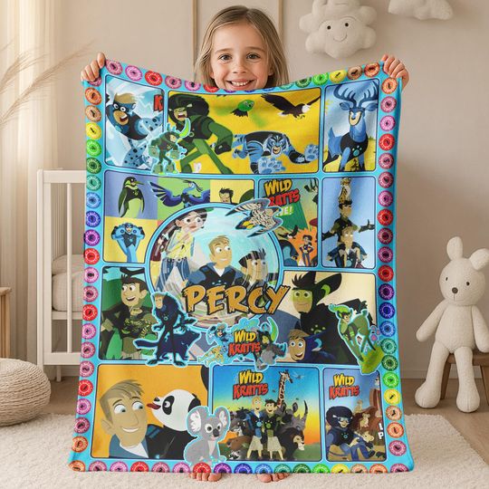 Discover Wild Kratts Fleece Blanket | Kratt Brothers Blanket | Wild Kratts Cartoon Throw Blanket for Bed Couch Sofa AXH213