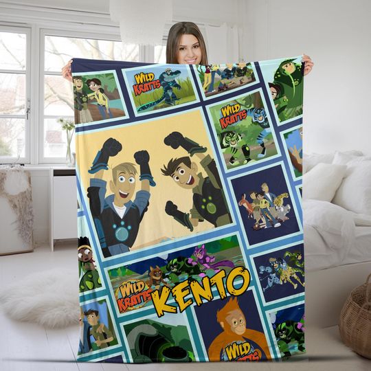 Discover Wild Kratts Fleece Blanket | Kratt Brothers Blanket | Wild Kratts Cartoon Throw Blanket For Bed Couch Sofa SKYR25