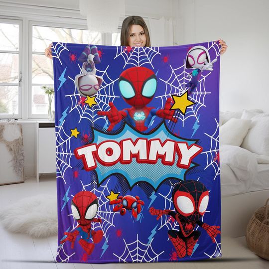 Discover Personalized Disney Spidey and His Friends blanket, Watercolor Spiderman Blanket, Birthday Boy Girl blanket, Birthday Boy gift AXJJ03