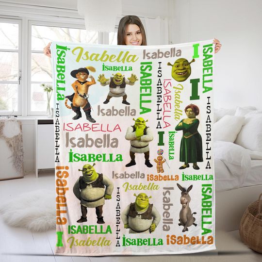 Personalized Name Shrek Characters Blanket/Shrek Movie Blanket