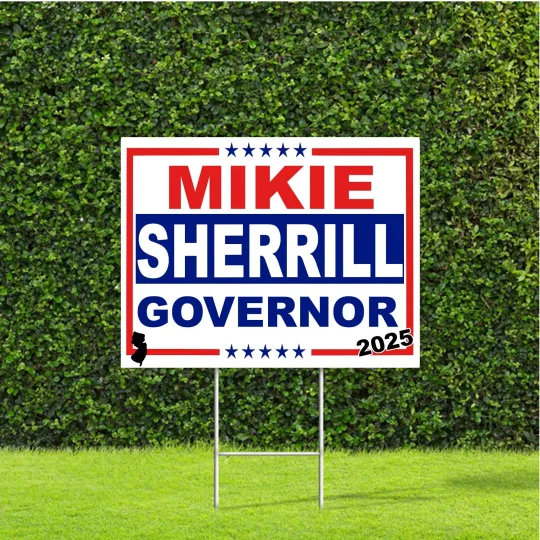 Mikie Sherrill Jersey Governor Election Yard Sign with Stake