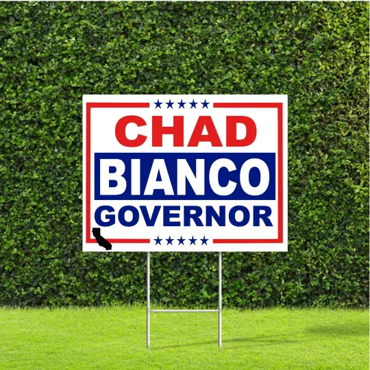 Discover Chad Bianco California Governor Yard Sign with Metal H Stake