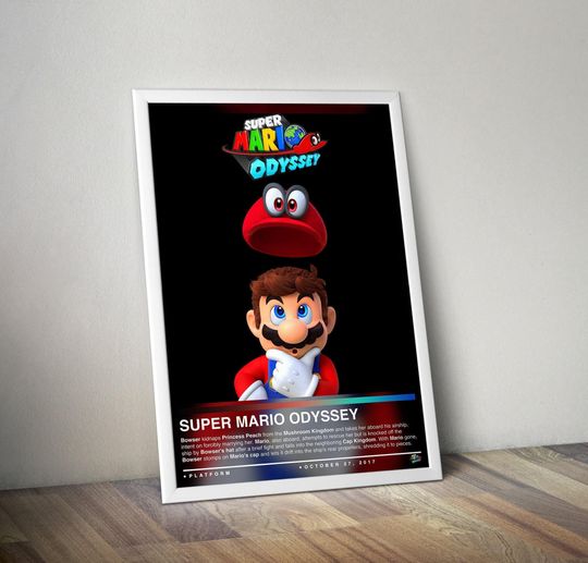 Super Mario Odyssey Poster | Super Mario Print | Gaming Poster | Gaming Decor | Video Game Poster | Gaming Gift | Gaming Wall Art