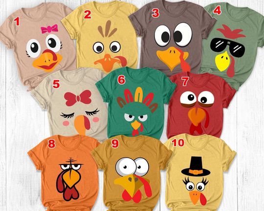 Discover Cute Turkey Fall Thanksgiving Shirt, Thanksgiving t shirt womens, family thanksgiving shirts, funny Thanksgiving Tee t-shirt