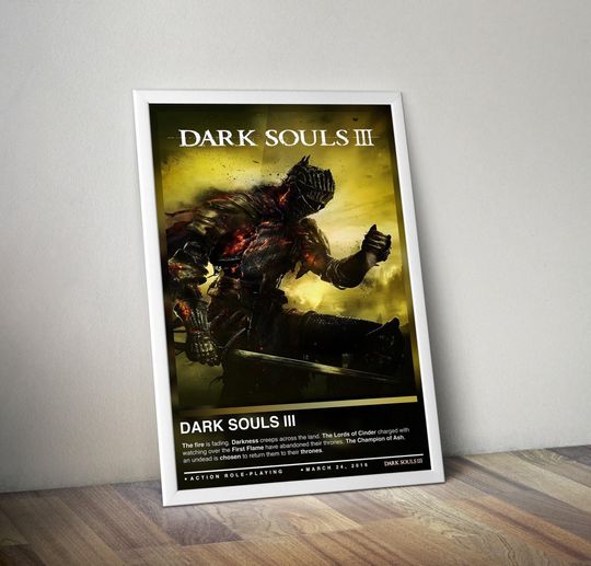 Dark Souls 3 Poster Print | Dark Souls 3 Cover | Gaming Poster | Gaming Decor | Video Game Poster | Gaming Gift, Video Game Print