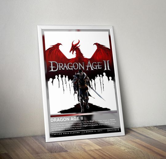 Discover Dragon Age 2 Poster Print | Gaming Cover | Gaming Poster | Gaming Decor | Video Game Poster | Gaming Gift | Video Game Print