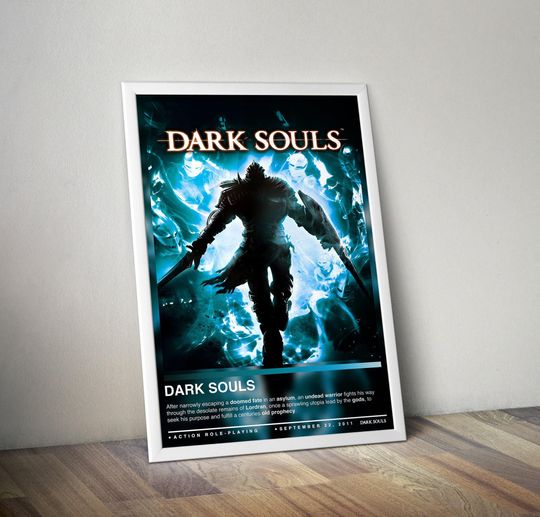 Dark Souls Poster Print | Dark Souls Cover | Gaming Poster | Gaming Decor | Video Game Poster | Gaming Gift | Video Game Print
