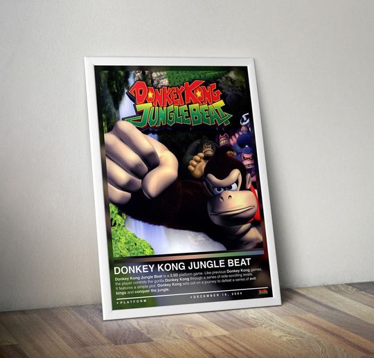 Discover Donkey Kong Jungle Beat Poster | Donkey Kong Print | Gaming Poster | Gaming Decor | Video Game Poster | Gaming Gift | Gaming Art