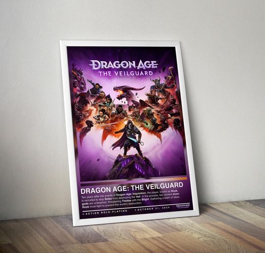 Discover Dragon Age The Veilguard Poster Print | Gaming Cover | Gaming Poster | Gaming Decor | Video Game Poster | Gaming Gift