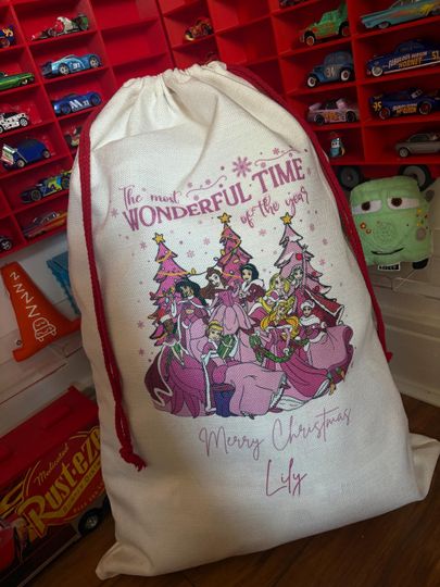 Discover Personalised Christmas Sack  - Disney Princess  - every sack comes with a matching bauble