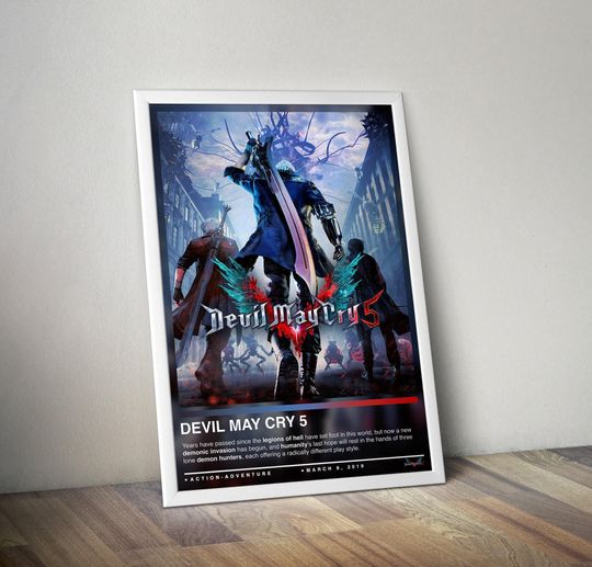 Devil May Cry 5 Poster Print | Devil May Cry Cover | Gaming Poster, Gaming Decor, Video Game Poster, Gaming Gift, Video Game Print
