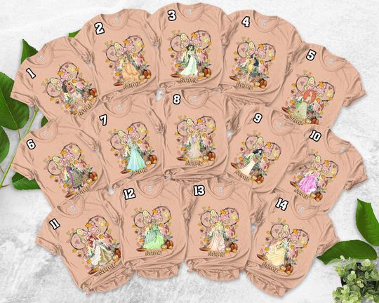 Discover Disney Princess Thanksgiving Shirt, Autumn Girls Trip Tshirt, Fall Vibes, Disney Family Vacation 2025 Tee, Birthday Girls