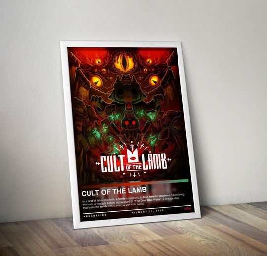 Cult of the Lamb Poster | Cult of the Lamb Print | Gaming Poster | Gaming Decor, Video Game Poster, Gaming Gift, Video Game Print