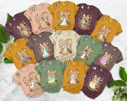 Discover Disney Princess Thanksgiving Shirt, Autumn Girls Trip Tshirt, Fall Vibes, Disney Family Vacation 2025 Tee, Birthday Girls