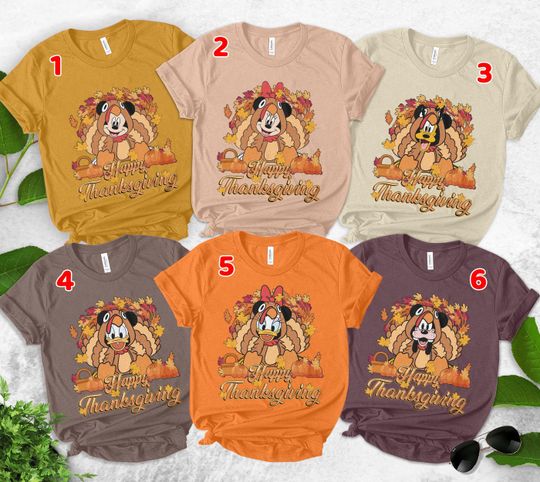Discover Custom Disney Character Thanksgiving Shirt, Custom Disney Characters Happy Thanksgiving Shirt, Happy Thanksgiving, Disney Fall Vibes
