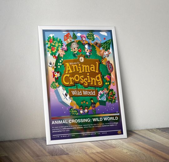 Animal Crossing Wild World Poster Print | Gaming Poster | Gaming Decor | Video Game Poster | Gaming Gift | Video Game Print