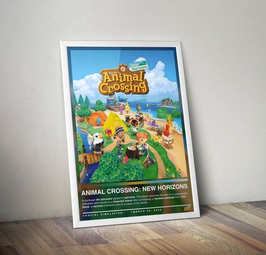 Animal Crossing New Horizons Poster Print | Gaming Poster | Gaming Decor | Video Game Poster | Gaming Gift | Video Game Print