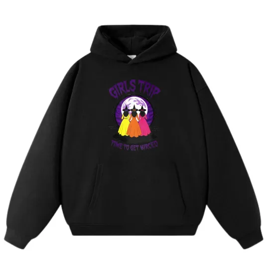 Discover Witchy Girls Trip Halloween Hoodie - Unisex Street Style Sweatshirt